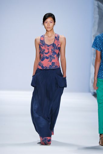 Richard Chai Spring 2012 Blue Maxi Skirt - Lyst