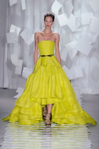 Jason Wu Spring 2012 Yellow Strapless Gown - Lyst