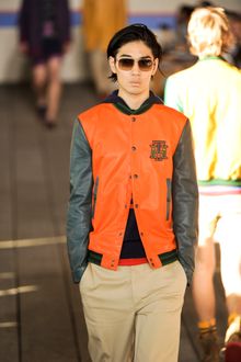 Tommy Hilfiger Spring 2012 Orange Varsity Jacket - Lyst