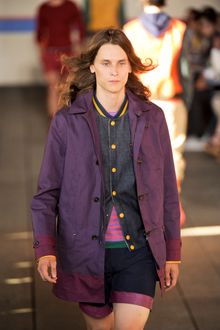 Tommy Hilfiger Spring 2012 Denim Varsity Jacket - Lyst