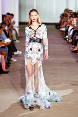 Prabal Gurung Spring 2012 White Print and Chiffon Gown