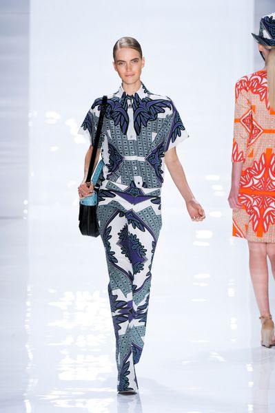 Derek Lam Spring 2012 Blue and White Full Length Pants  in Blue - Lyst