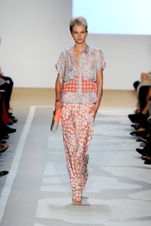 Diane Von Furstenberg Spring 2012 Orange Print Wide-Leg Pants - Lyst