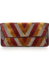 Marc By Marc Jacobs Chevron Velvet and Twill Clutch