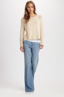 Vince Cotton-rich Boatneck Sweater - Lyst