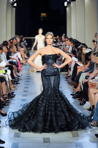 Zac Posen Spring 2012 Black Duchess Satin Mermaid Dress in Black - Lyst