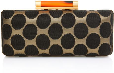 Diane Von Furstenberg Tonda Printed Clutch in Gold (black) - Lyst