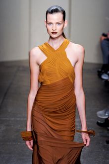 Donna Karan New York Spring 2012 Brown Stretch Maxi Dress - Lyst