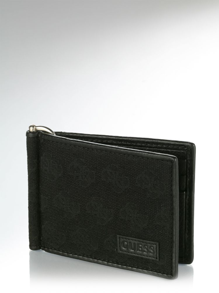 Guess Identity Money Clip Card Wallet in Black for Men | Lyst