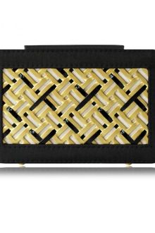 Poupee Couture Woven Metal and Leather Box Clutch - Lyst