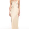 Alexander Wang Silk Charmeuse Long Dress in Beige (camel) - Lyst
