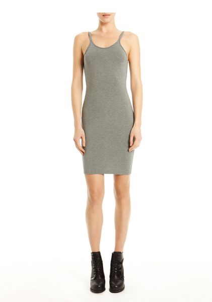 Alexander Wang Modal Spandex Cami Tank Dress in Gray (heather grey) - Lyst