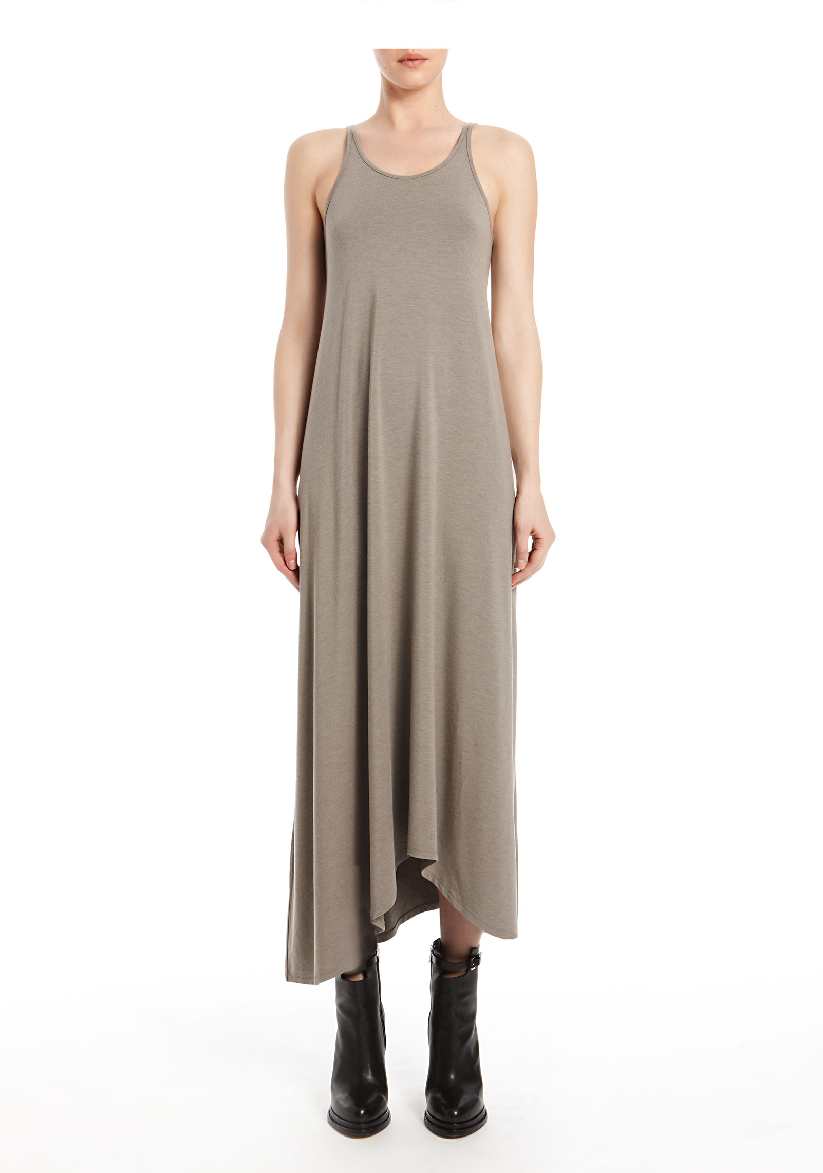 Alexander Wang Modal Spandex Asymmetrical Long Tank Dress in Brown