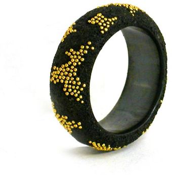 Arata Fuchi Black Ring with Fine Gold Studs - Lyst
