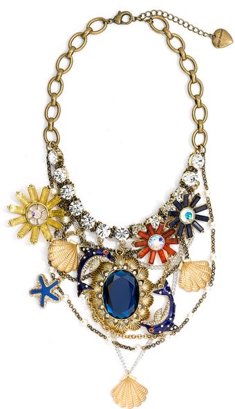 Betsey Johnson Mermaids Tale Charm Bib Necklace - Lyst