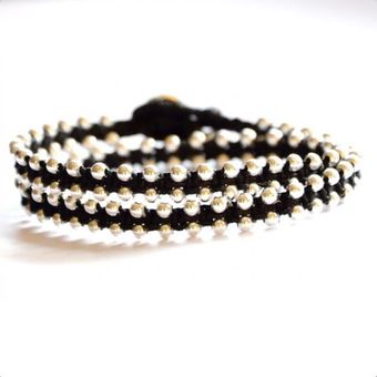 Bijouxbar By Vivien Frank Double Rock It Bracelet with Sterling Silver and W - Lyst
