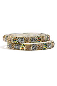 Chamak By Priya Kakkar Crystal Bangles (set Of 2) - Lyst