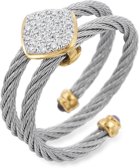 Charriol Classique Diamond Coil Ring in Yellow (yellow gold / stainless steel) - Lyst