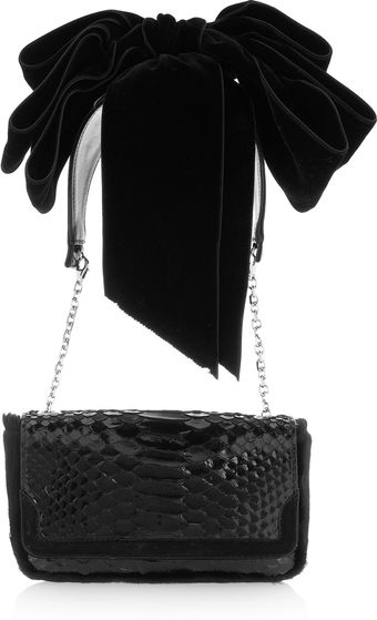 Christian Louboutin Artemis Glossed-python Shoulder Bag - Lyst