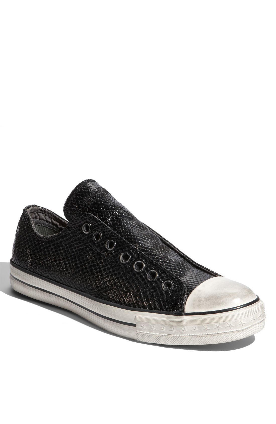 Converse Chuck TaylorÂ® Textured Leather Slip-on in Black for Men (black/ milk) | Lyst