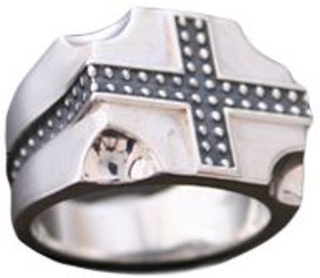 Demaglie Cross Signet Ring in Silver - Lyst