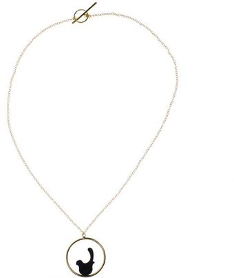 Emma Guest Jewellery Gold and Ebony Bird Necklace - Small - Lyst
