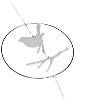 Emma Guest Jewellery Silver Bird Necklace - Large - White - Lyst