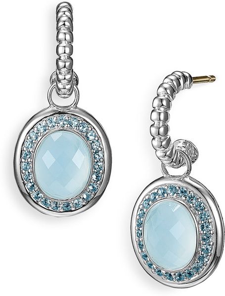 John Hardy Batu Bedeg Topaz Drop Earrings in Blue (blue topaz/ swiss blue topaz) - Lyst