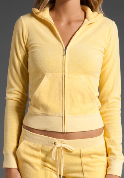 Juicy Couture Basic Terry Long Sleeve Zip Track Jacket in