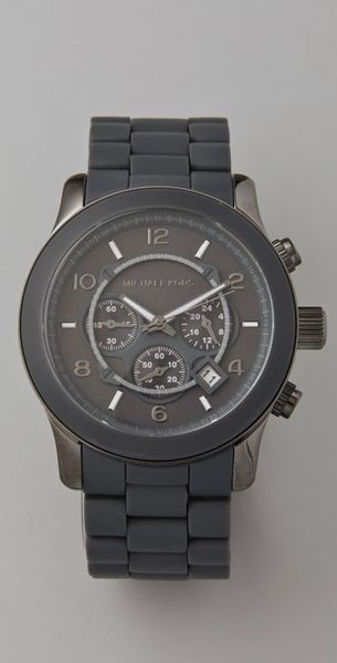 Michael Kors Round Oversized All Black Watch - Lyst