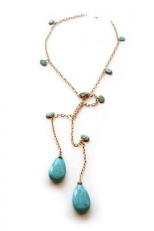 Mojee Design Tear Drop Turquoise Necklace - Lyst