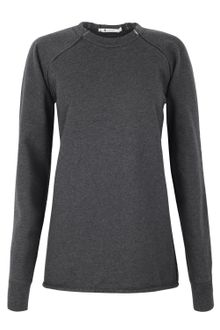 T By Alexander Wang Lead Grey Zip Collar Sweatshirt - Lyst