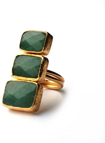 Toosis Green Jade Verticle Three Small To Large Stones Ri - Lyst