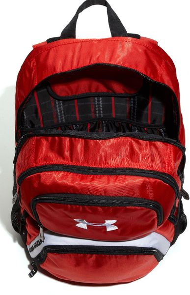 under armour red and black backpack