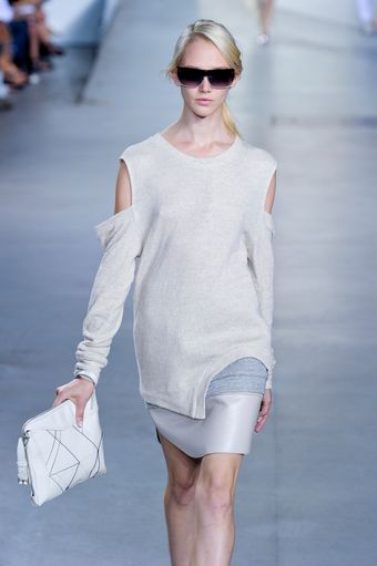  Spring 2012 Gray Leather Mini Skirt 