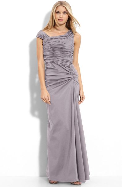 adrianna papell asymmetrical gown