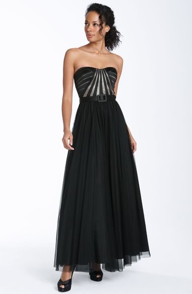 aidan aidan mattox embroidered mesh ball gown