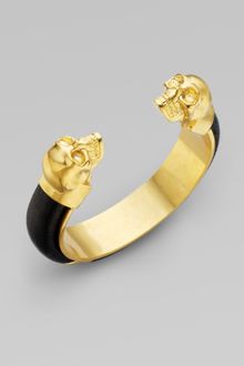 Alexander McQueen Twin Skull Cuff Bracelet - Lyst