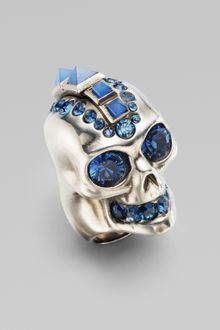 Alexander McQueen Punk Skull Ring/dark Silver - Lyst