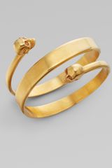 Alexander McQueen New Twin Cuff Bracelet/old Gold