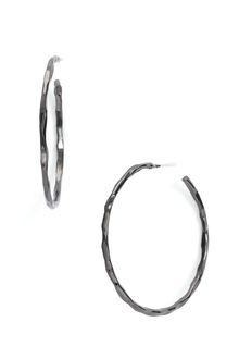 Argento Vivo Medium Hammered Hoop Earrings - Lyst