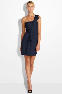 BCBGMAXAZRIA Drape Front One Shoulder Satin Dress (petite) - Lyst