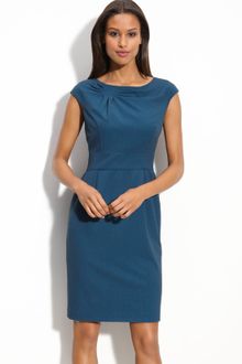 Calvin Klein Cap Sleeve Woven Sheath - Lyst
