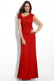 Calvin Klein Asymmetrical Ruched Jersey Gown - Lyst