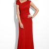Calvin Klein Asymmetrical Ruched Jersey Gown in Red - Lyst