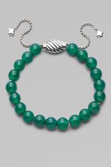 David Yurman Green Onyx & Sterling Silver Bracelet