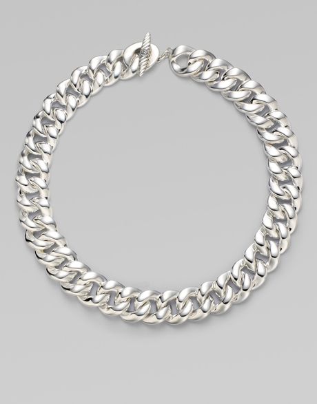 David Yurman Sterling Silver Curb Chain Necklace in Silver | Lyst