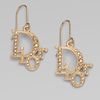 Dior Logo Drop Earrings/ Gold in Gold - Lyst