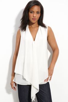 DKNY Drape Front Sleeveless Top - Lyst