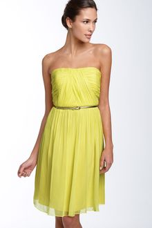 Donna Morgan Belted Chiffon Dress - Lyst